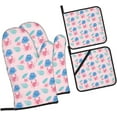 thumbnail image 2 of Crab Oven Mitts and Pot Holders 4 Pcs Sets for Kitchen, Cooking Gloves Heat Resistant Oven Mitt Gloves Non Slip Potholders BBQ Gloves for Baking, 2 of 6