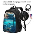thumbnail image 2 of Honeii Hawaiian Ship Dolphin for Travel Laptop Backpack, Business Laptops Backpack with USB Charging Port, College High School Computer Bag for Men Women, 2 of 7