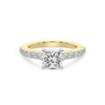 thumbnail image 4 of IGI Certified 4 Carat Princess Shape Lab Grown Diamond Engagement Ring | 14K Yellow Gold | Lottie Four Claw Side Stone Diamond Ring | FG-VS1-VS2 Quality Friendly Diamonds, 4 of 6