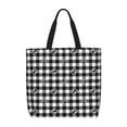 thumbnail image 1 of Easygdp Black Tartan Plaid Bolsa Tote para Mujer, Bolso de Hombro para Trabajo, Playa, Viajes, Compras y Supermercado, 1 of 7