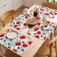thumbnail image 5 of Red Poppy Floral Placemats Set of 6 Summer Wildflowers Blue Garden Place Mats Indoor Wipeable Table Mats Washable Cloth Dining Table Placemats for Kitchen Holiday Party Home Decor 13x19 Inch, 5 of 9