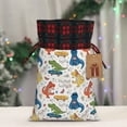 thumbnail image 5 of Rocae Dinosaur (2) Print Christmas Drawstring Linen Gift Bag with Drawstrings Treat Bag Goody Present Bags for Christmas Party Favor, 5 of 8