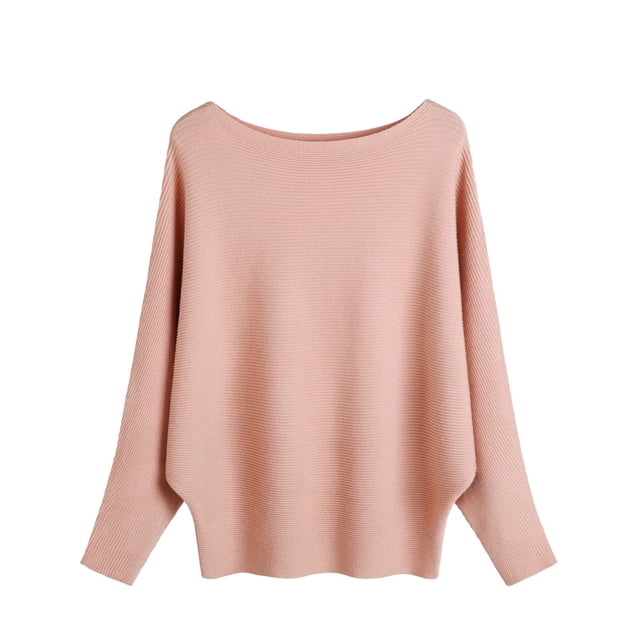 Yuyuzo Femmes Lâches Pulls Manches Longues Col Rond Tricot Tops Hiver Automne Casual Chandails de Couleur Unie