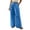 Blue, variant on Women Cotton Linen Wide Leg Pants, Boho Baggy Casual Palazzo Trousers with Pockets, Soft Breathable Lounge Daily Wear Yellow