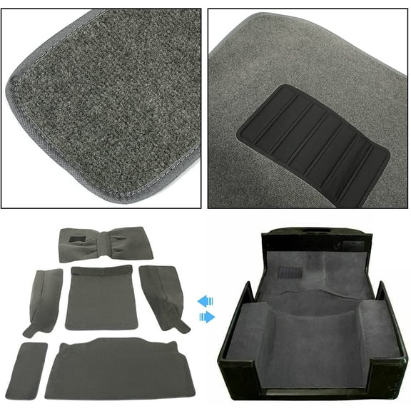 Kojem Carpet Rug Mat Kit Compatible with 1986-1995 Jeep Wrangler YJ 6pcs Grey Interior Floor Mat Carpet pad All Around Protection