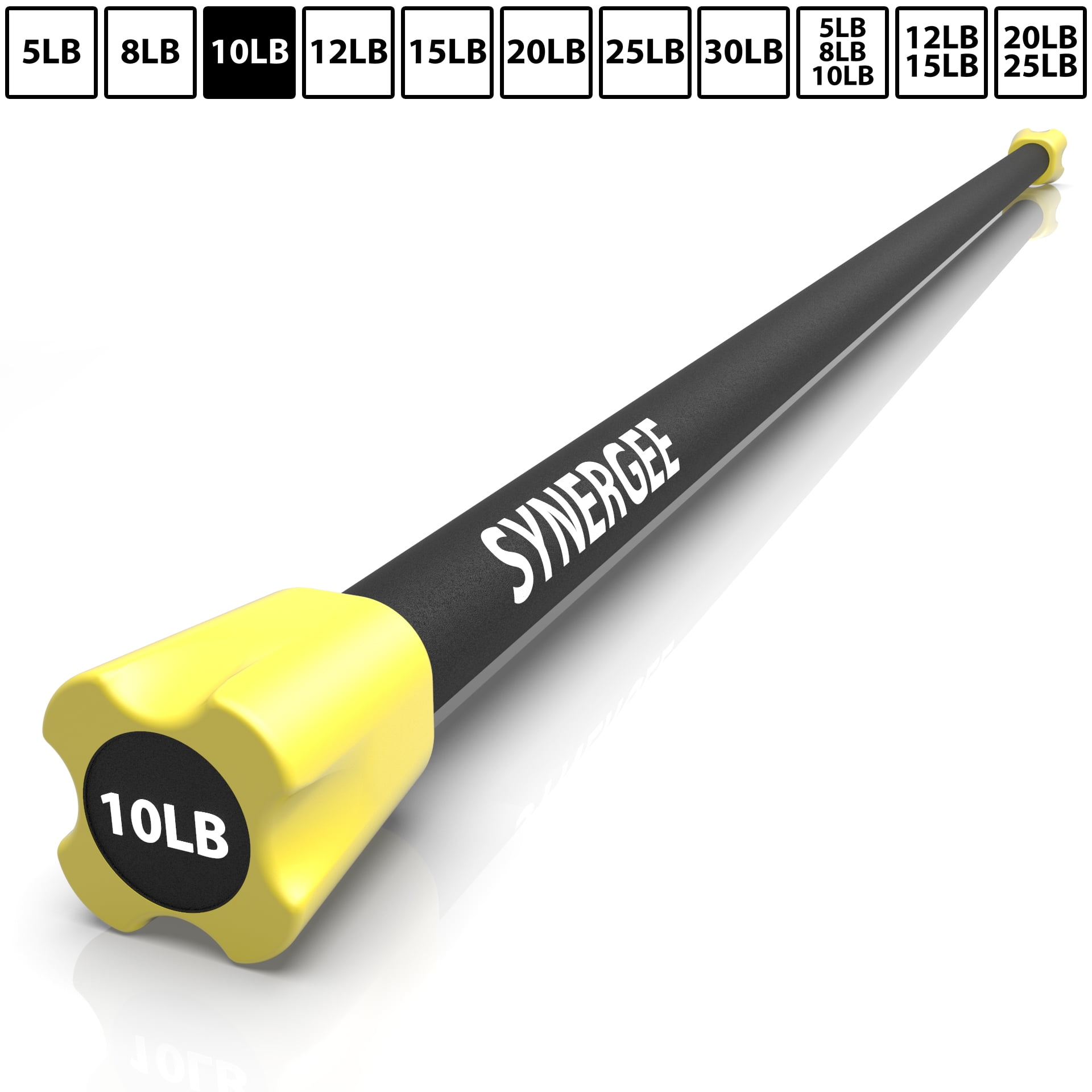 Synergee Workout Bar Weight Bar 10lb Weights Padded Weighted Bars