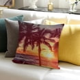 thumbnail image 3 of Throw Pillow Cover Hawaii Sunset Beach Palm Trees Seagull Print Home Decor Pillowcase for Sofa, 3 of 5
