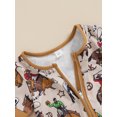 thumbnail image 6 of Suealasg Western Baby Boys Clothes Short Sleeve Crew Neck Cattle Horse Print Zipped Jumpsuit 3M 6M 12M 18M Infant Boys Summer Romper Bodysuit, 6 of 7