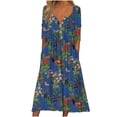 thumbnail image 1 of Robes pour Femmes 2024 Été Surdimensionnée Décontractée Imprimée Robe à Manches Courtes Robe à Manches Courtes Col Rond Robe Longueur Cheville Rabais de 50 % Liquidation!, 1 of 5