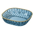 thumbnail image 3 of Dualoai Fruit Plate Aesthetic Decorative Bowl Food Dish for Christmas Birthday Party Blue, 3 of 9