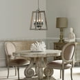 thumbnail image 6 of TOMIYA Farmhouse Light Fixtures Foyer Wood Chandelier for Dining Room, 4 Light Lantern Hanging Pendant Light for Kitchen Island Entryway, 6 of 7