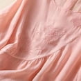 thumbnail image 5 of Summer Tops for Women Linen Casual Fashionable Embroidered 3/4 Sleeve Loose Fit Blouse, 5 of 8