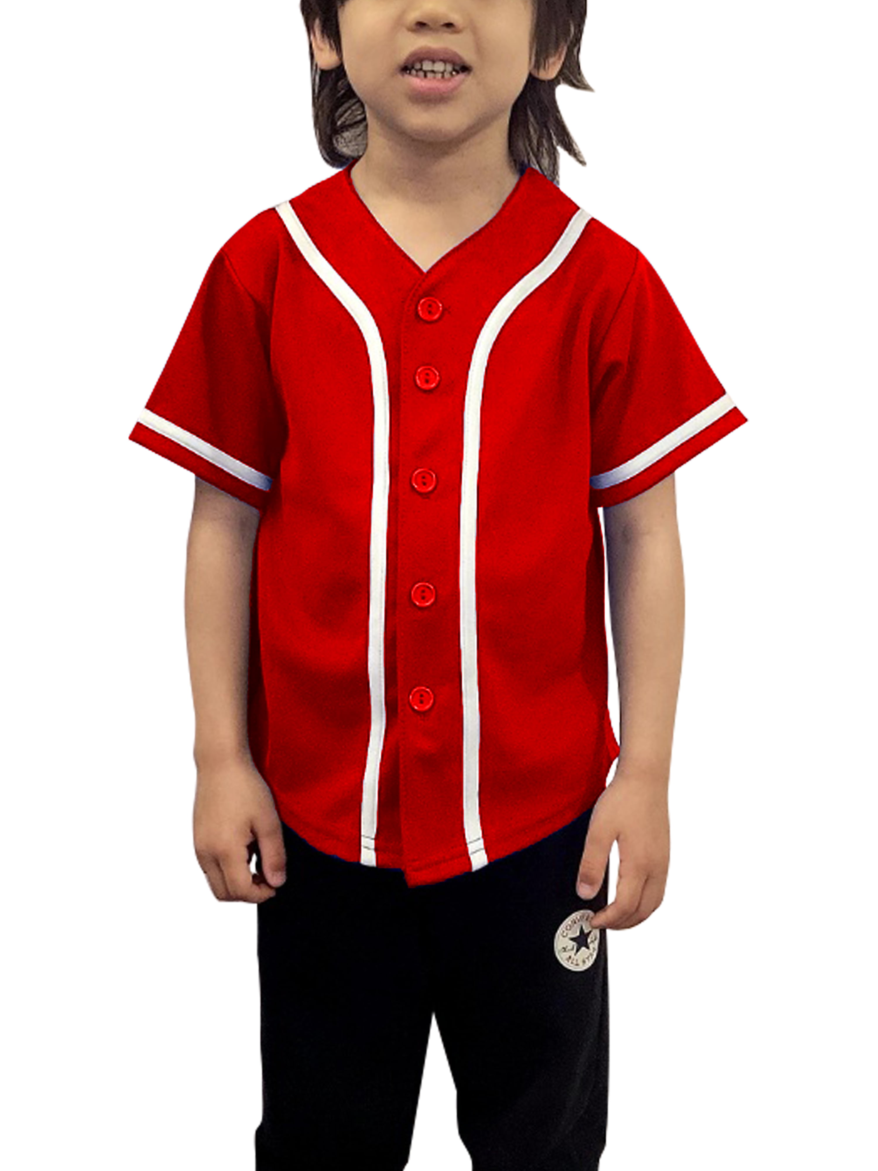 Lappel Kids Baseball Button Down Jersey League Sports Team Uniforms