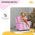 thumbnail image 5 of Qaba Kids Recliner Chair, Kids Leather Sofa Lounge Chair with Armrest, Footrest, Headrest for Boys and Girls 3-9 Years Old, Pink, 5 of 9