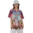 thumbnail image 4 of My Dog Is My Valentine Cute Siberian Husky in Gift Box Hawaiian Shirt Breathable Summer Unisex Merch Husky Dog Lover Gifts - 03006, 4 of 6