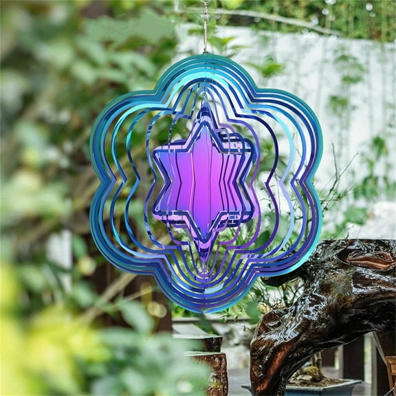 Gmogad Rotating Wind Chimes for Indoor Outdoor Hanging Decoration, 3D Garden Metal Spiral Wind Spinner, Light Reflective for Balcony Patio Sunlit Yard, Outdoor Art Display And Relaxing Wind Movement