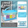 thumbnail image 3 of Bolsa de cosméticos Geetery Chenille Letter Blue Nylon para mujer, 3 of 7
