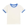 thumbnail image 5 of Sgkm Girls T Shirts Solid Color Short Sleeve Crewneck Cotton Top Soft Breathable Casual Everyday Wear Blue 3-4 Years, 5 of 5