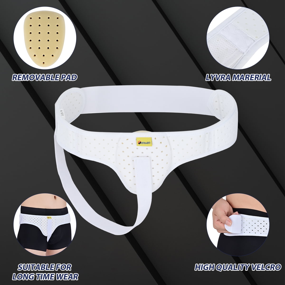 Tenbon Inguinal Hernia Belt Truss for Men and Women Left or Right Side  Support with Compression Pads