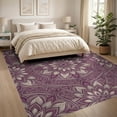 thumbnail image 3 of ODIKA 8'x10' Washable Area Rug Plum Radial Purple Symmetrical Scrollwork Border Fuzzy Abstract for Living Room, Under Sectional, Family , Durable, Non-Slip, 3 of 7