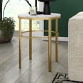 thumbnail image 5 of Evelyn&Zoe Gaia 20" Wide Round Side Table with Faux Marble Top, Brass/Faux Marble, 5 of 6