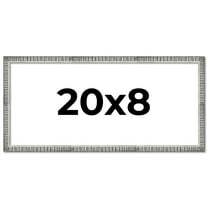 20x8 Frame Silver Grey Distressed Solid Wood Picture Frame | 0.75 Inch Moulding Width | Interior