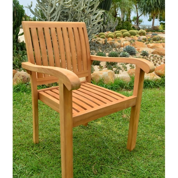 Add-on Item: Napa Stacking Arm / Captain Single / Solo Dining Chair Outdoor Patio Grade-A Teak Wood WholesaleTeak #WMDCARNP