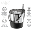 thumbnail image 3 of Oggi Ice Bucket with Flip Top and Ice Scoop, Large 4 Qt Capacity, Stainless Steel & Black Model, 3 of 9