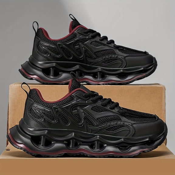 Men'S Stylish Thick-Soled Height-Increasing Casual Street Sports Shoes with High Elasticity, Comfortable Soft Soles, Shock-Absorbing Fitness Training Shoes, Breathable And Wear-Resistant for Road Run