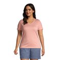 thumbnail image 1 of Lands' End Women's Plus Size Relaxed Supima Cotton Short Sleeve V-Neck T-Shirt, 1 of 3