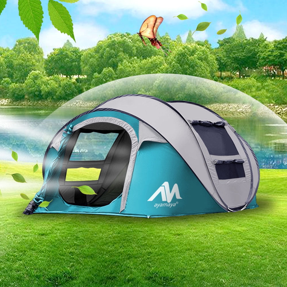 IClover Camping Tents 3/4 Person Easy Up Instant Setup Ventilated [2