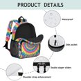 thumbnail image 4 of Pink and Yellow Tie Dye Pattern Backpack for School, Cute School Bag with Adjustable Shoulder Straps and Padded Back, 15"x11.42"x5.5", 4 of 5
