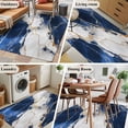 thumbnail image 6 of Marble Navy Blue Large Area Rugs for Bedroom Living Room, Soft Non Slip Carpet Bedside Rug, Abstract Gold White Brick Stone Motif Rectangle Floor Cover Kitchen Accent Rug 3'x5' for Dining Room/Office, 6 of 9