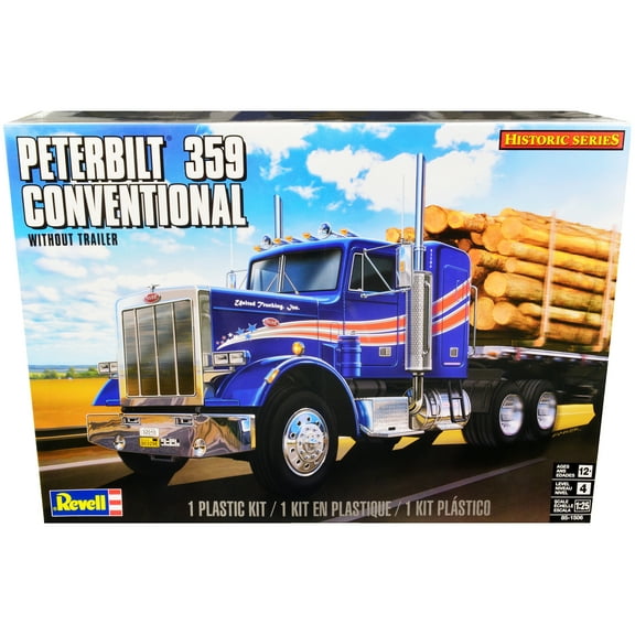 Level 4 Model Kit Peterbilt 359 Conventional Truck Tractor (without Trailer) "Historic Series" 1/25 Scale Model by Revell