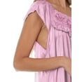 thumbnail image 6 of Ezi Satin Nightgowns for Women - Soft & Breathable Knee-Length Night Gowns - Adult Womens Nightgown M - Plus Size,L,Light Pink, 6 of 9