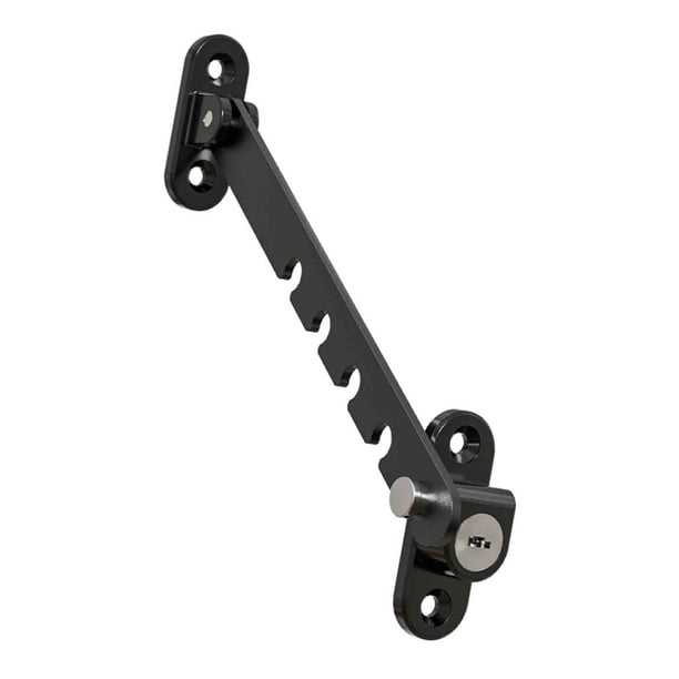 Cerradura de seguridad para ventanas, cerraduras ajustables para ventanas corredizas, herrajes, limitador de ventana de metal Negro