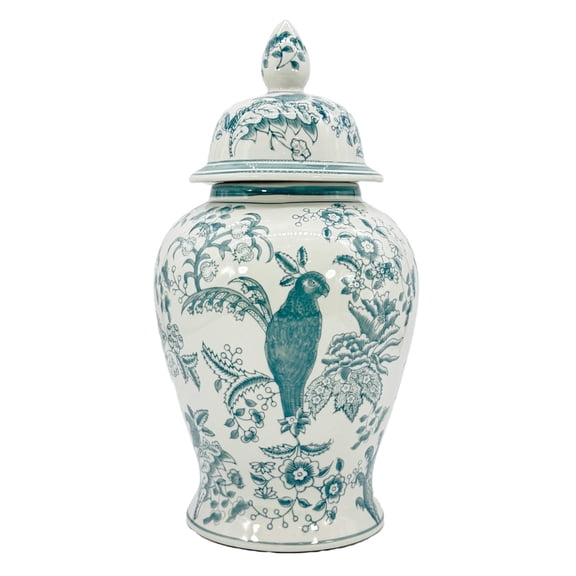 Galt International Blue & White Chinoiserie Ceramic Jar 18"