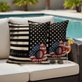 thumbnail image 5 of Independence Day Daisy Pillow Covers 2 Pack Retro American Flag Flower Star Black Pillowcase Waterproof Outdoor Throw Pillow Cover for Patio Garden Square Cushion 20”x20”, 5 of 9
