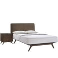 thumbnail image 1 of Modern Urban Contemporary 2 pcs Queen Size Bedroom Set, Brown Fabric Wood, 1 of 7