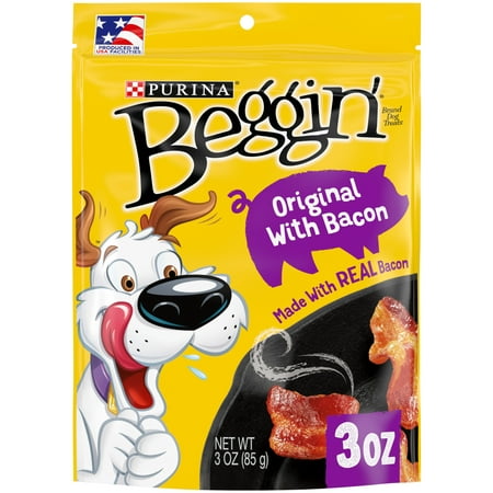 Purina Beggin Strips Real Meat Dog Treats, Original With Bacon, 3 oz. Pouch
