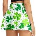 thumbnail image 5 of XIAONU Green Print Mini Skort for Women Shamrock Pattern High Waist Wrap Skort St Patricks Day Casual Party Skort, 5 of 7