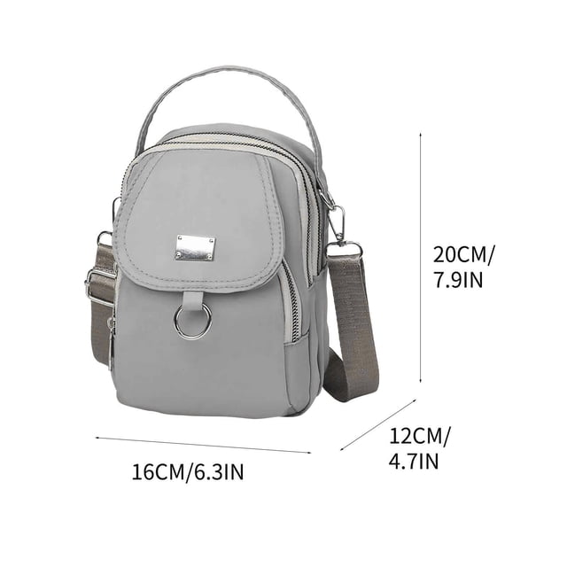 Bolso bandolera impermeable para mujer, bolso multicompartimento para teléfono móvil, bolso bandolera informal de tela para mujer, bolso de hombro para mujer