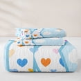 thumbnail image 5 of jejeloiu Rainbow Cloud Monogram K Bed Spread Queen For Kids,Colorful Loves Stars Initial Queen Coverlet Set For Girls,3pcs, 5 of 7