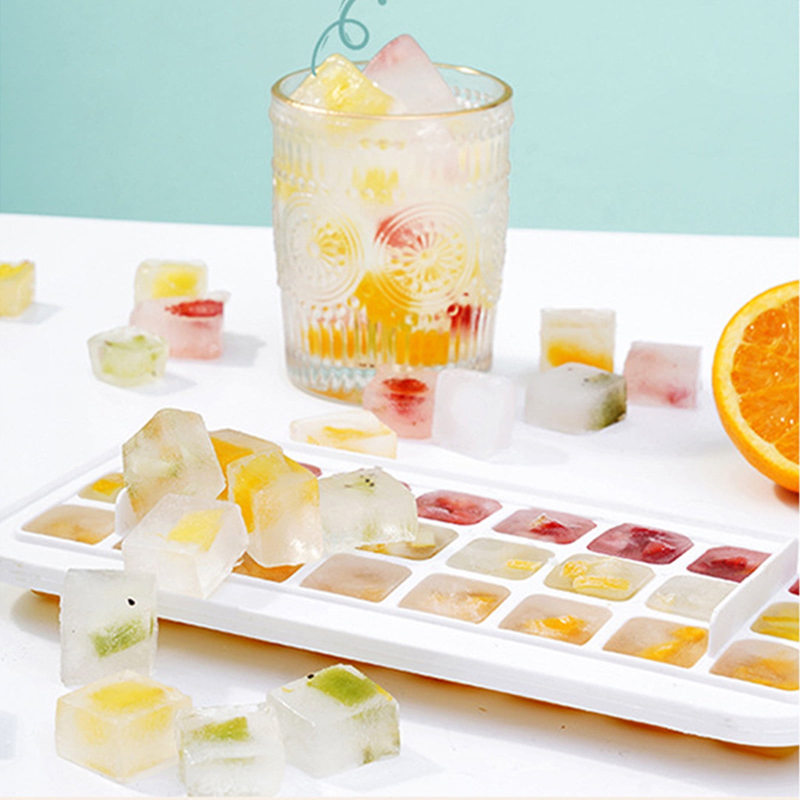Wovilon Ice Cubes Tray Kitchen Gadgets Kitchen Utensils Set Ice Tray Mo-Ld Silicone Ice Box, Frozen Ice Cubes Mo-Ld, Freezer Ice Cubes Box, One Second Out Of The Ice Silicone Ice Tray