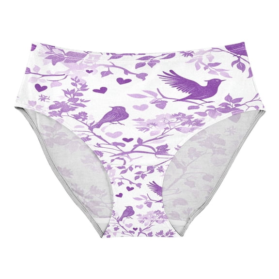 Women's Underwear Purple Bird Silhouettes Hipster Panties Underwear for women, X-Large