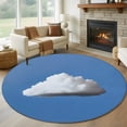 thumbnail image 2 of Blue Sky Round Rug 6ft Washable Circle Kitchen Rugs Non Slip Abstract Sky White Minimalist Large Area Rug Indoor Floor Carpet for Bedroom Living Room Home Office Dining Room Nursery, 2 of 9