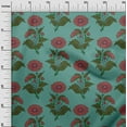 thumbnail image 2 of oneOone Cotton Poplin Twill Dusty Teal Green Fabric Floral Block Fabric For Sewing Print Craft Fabric By The Yard 56 Inches Wide, 2 of 4