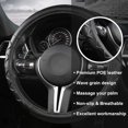 thumbnail image 3 of Car Steering Wheel Cover with Wave Pattern Anti-Slip Design, 15 inch Universal - Black Line, 3 of 8