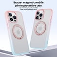 thumbnail image 3 of Dteck 360° Rotatable Magnetic Ring Stand Case for iPhone 12 Pro Max,Compatile with Mag Safe Shockproof Rubber + PC Slim Translucent Back Cover for iPhone 12 Pro Max,Pink, 3 of 6