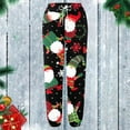 thumbnail image 5 of Women Christmas Outfit Festive High Waisted Stretch Sweatpants For Women With Lace Up Detail And Comfortable Holiday Print Design Blue XL, 5 of 5
